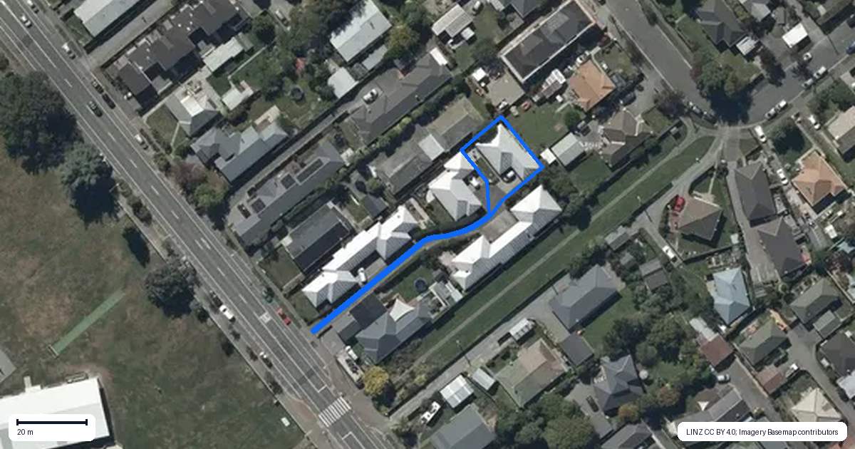 Property context map for 4/164 Lyttelton Street, Spreydon, Christchurch