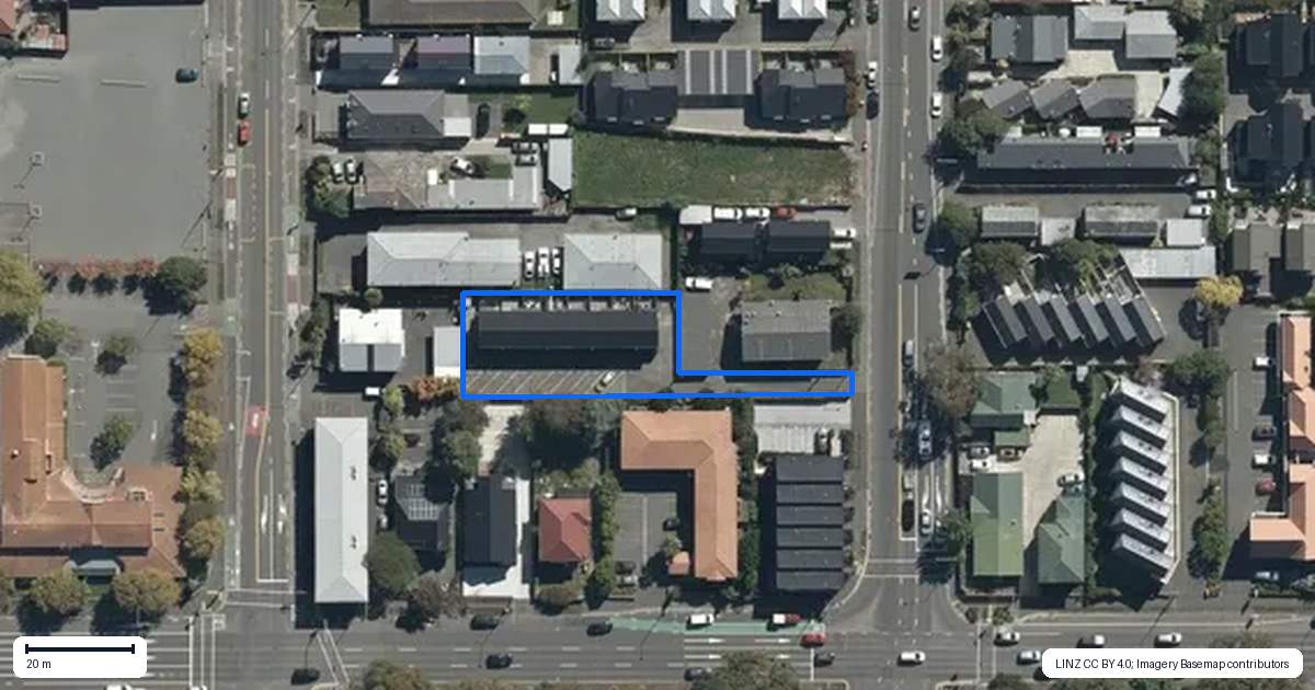 Property context map for 7/9 Sherborne Street, St Albans, Christchurch