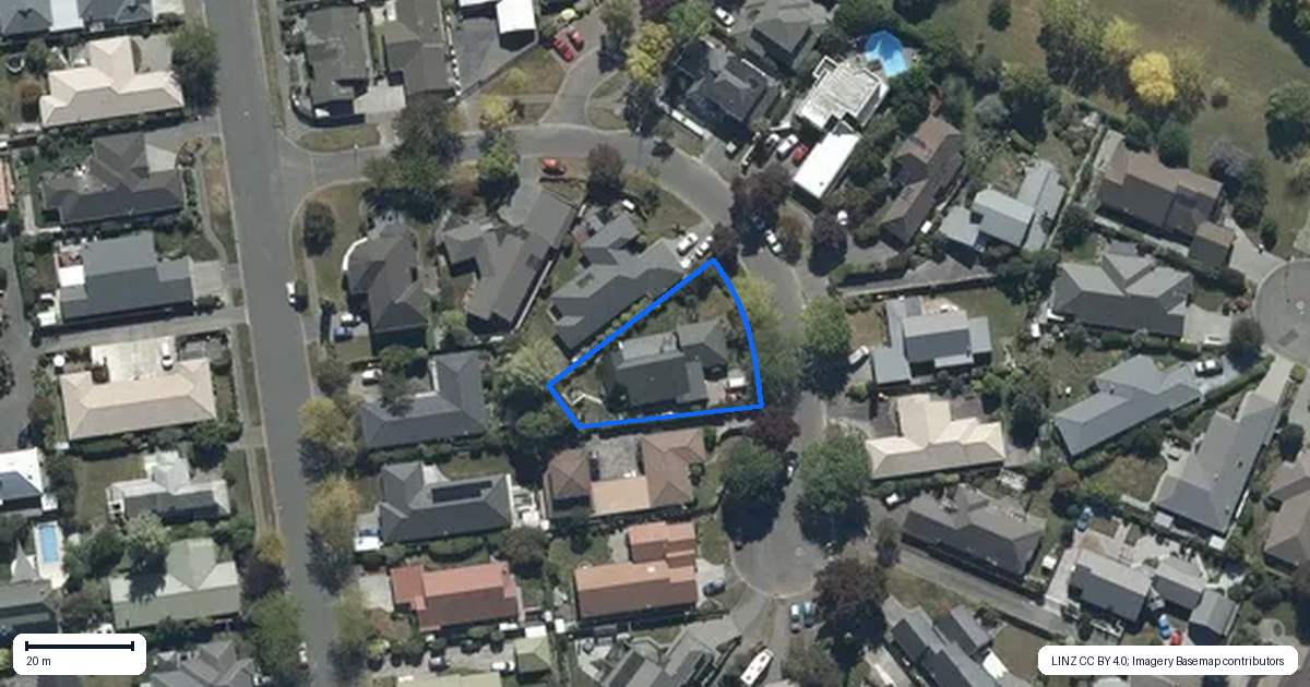 Property context map for 14 Brockhall Lane, Avonhead, Christchurch