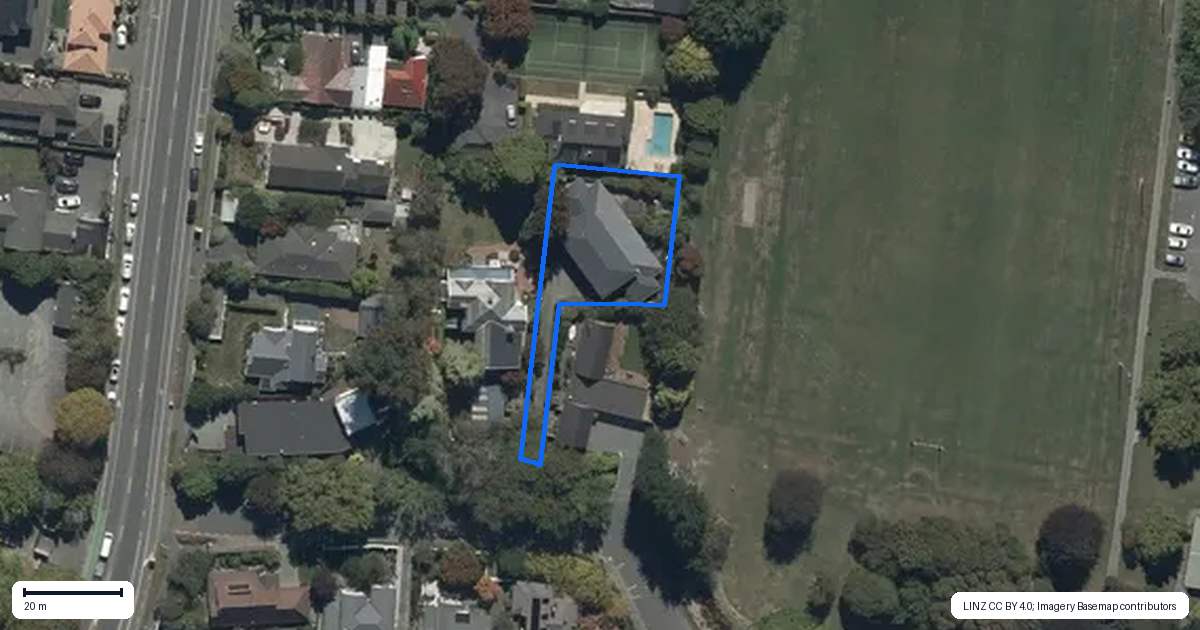 Property context map for 1/2A Medbury Terrace, Fendalton, Christchurch