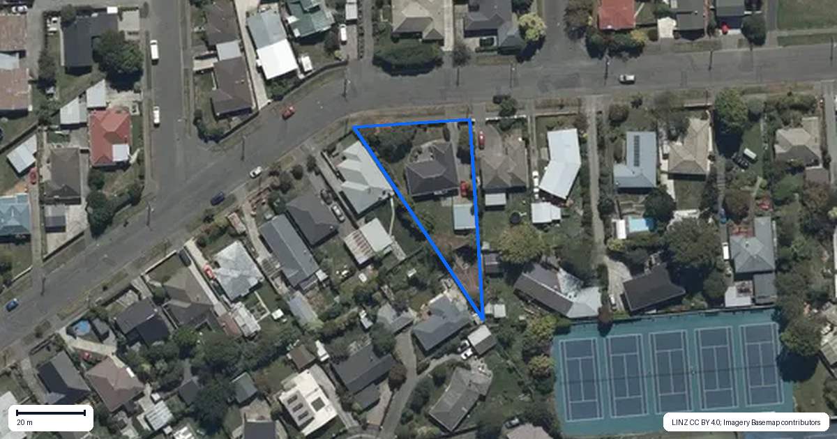 Property context map for 54 Kellys Road, Mairehau, Christchurch