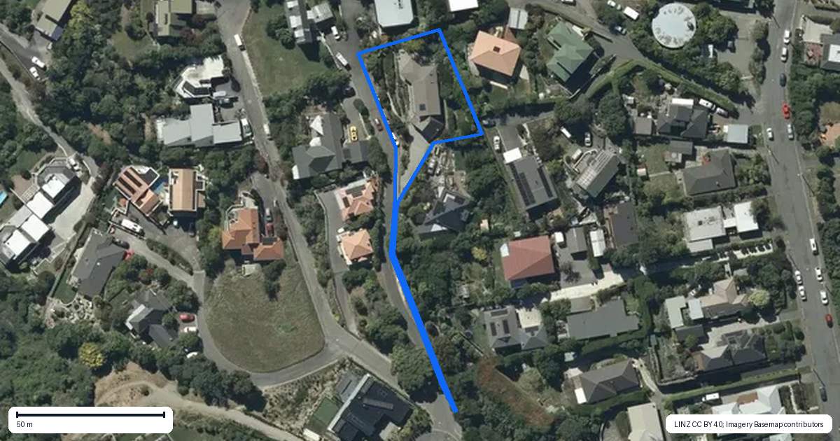 Property context map for 5 Vista Place, Huntsbury, Christchurch