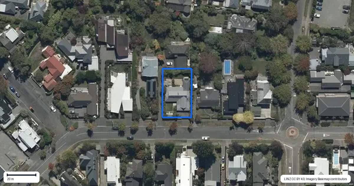 Property context map for 40 Weka Street, Fendalton, Christchurch