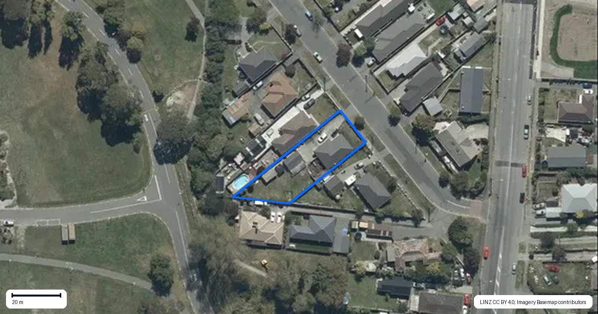 Property context map for 90 Ascot Avenue, North New Brighton, Christchurch
