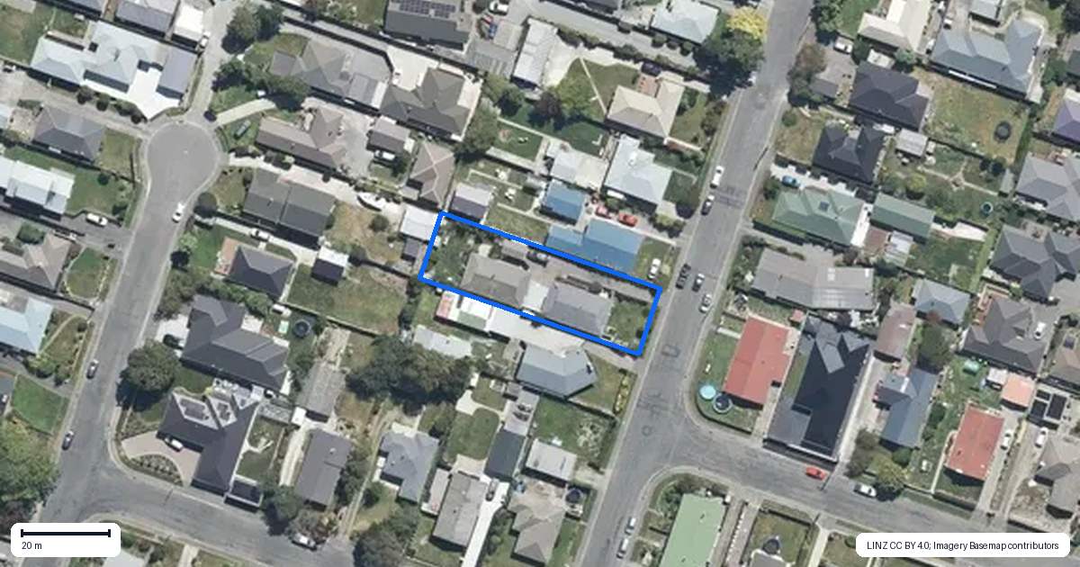 Property context map for 52 Wesley Street, Kaiapoi
