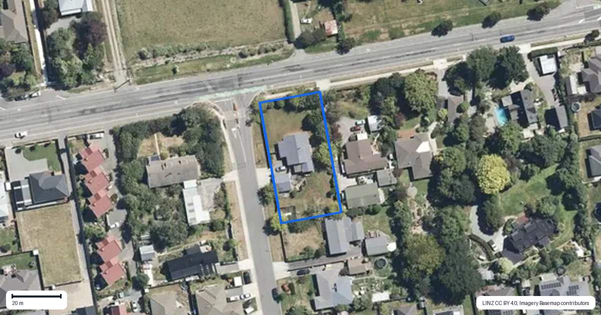 Property context map for 95 Kippenberger Avenue, Rangiora