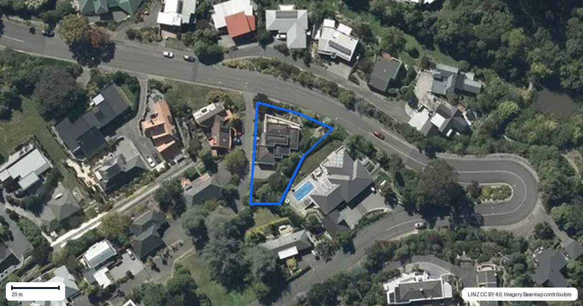 Property context map for 1 Benjamin Lane, Huntsbury, Christchurch