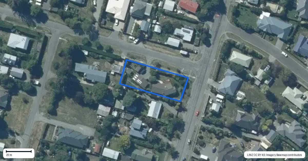 Property context map for 1 High Street, Kirwee