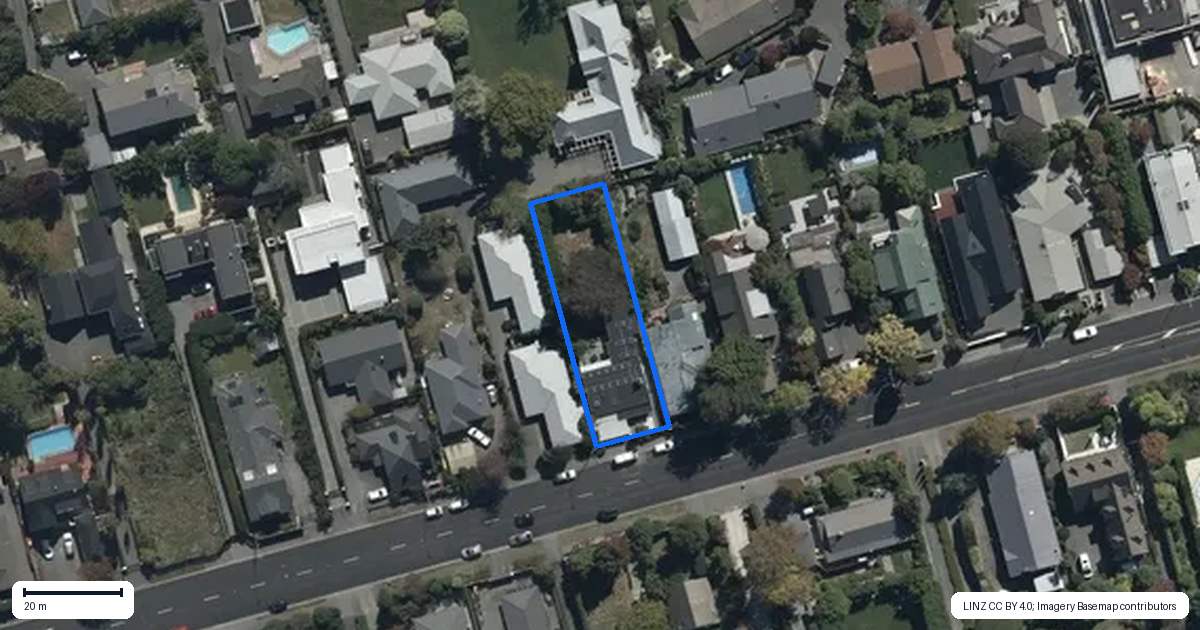 Property context map for 75 Glandovey Road, Fendalton, Christchurch
