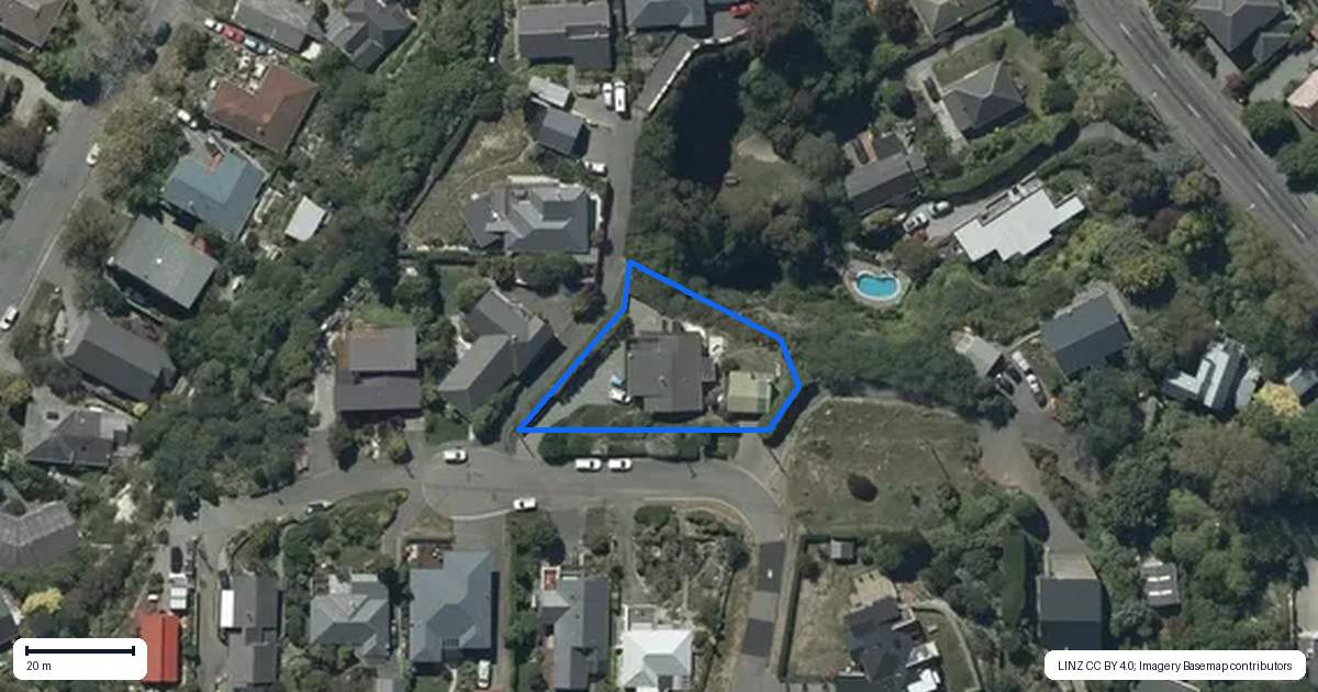 Property context map for 4 View Terrace, Huntsbury, Christchurch