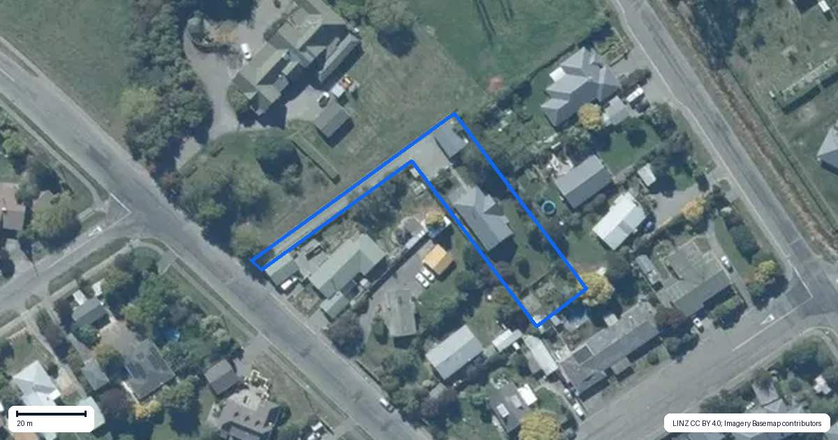 Property context map for 23A Cunningham Street, Leeston