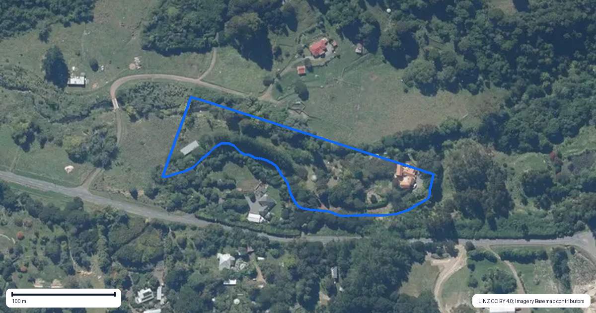 Property context map for 215 Okuti Valley Road, Little River