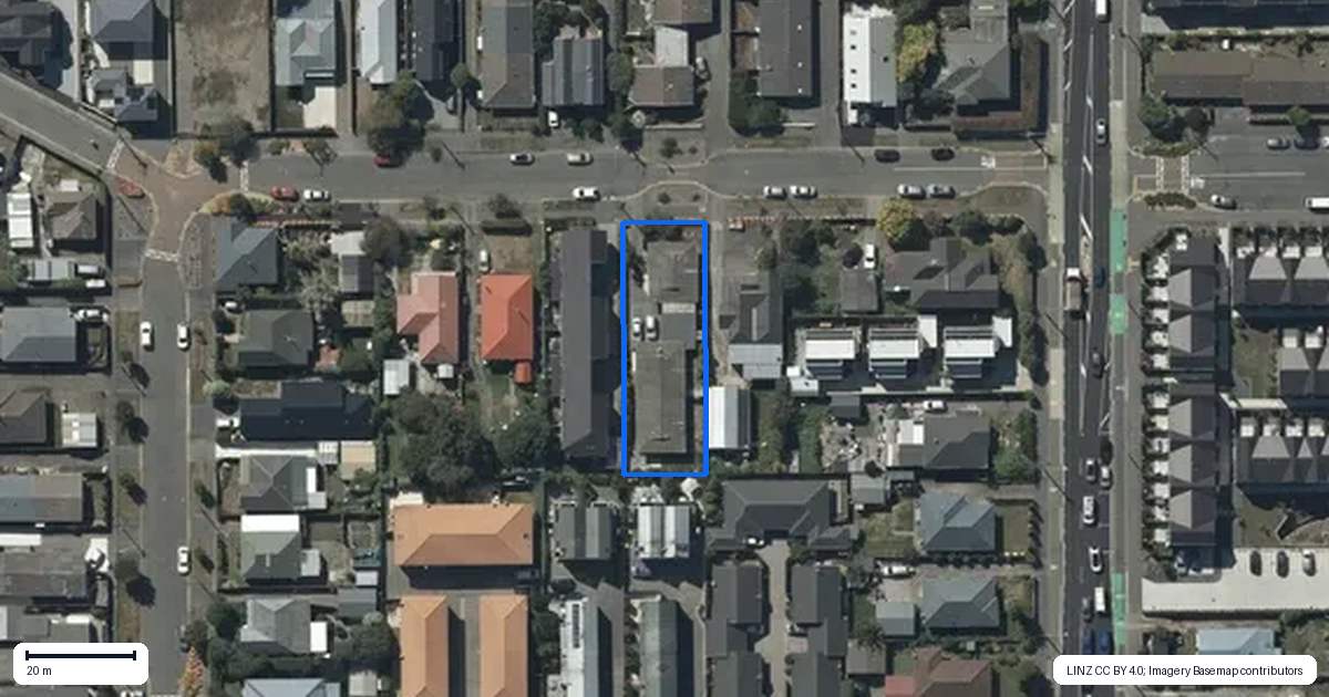 Property context map for 1/76 Ruskin Street, Addington, Christchurch