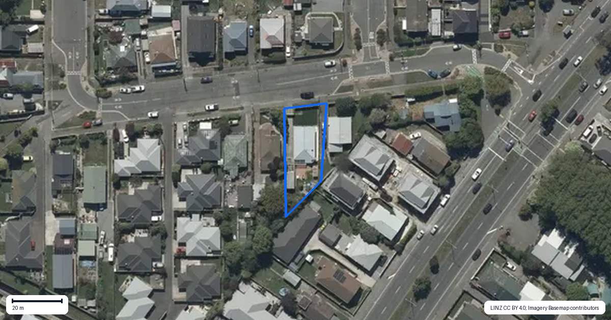 Property context map for 18 Marlborough Street, Phillipstown, Christchurch