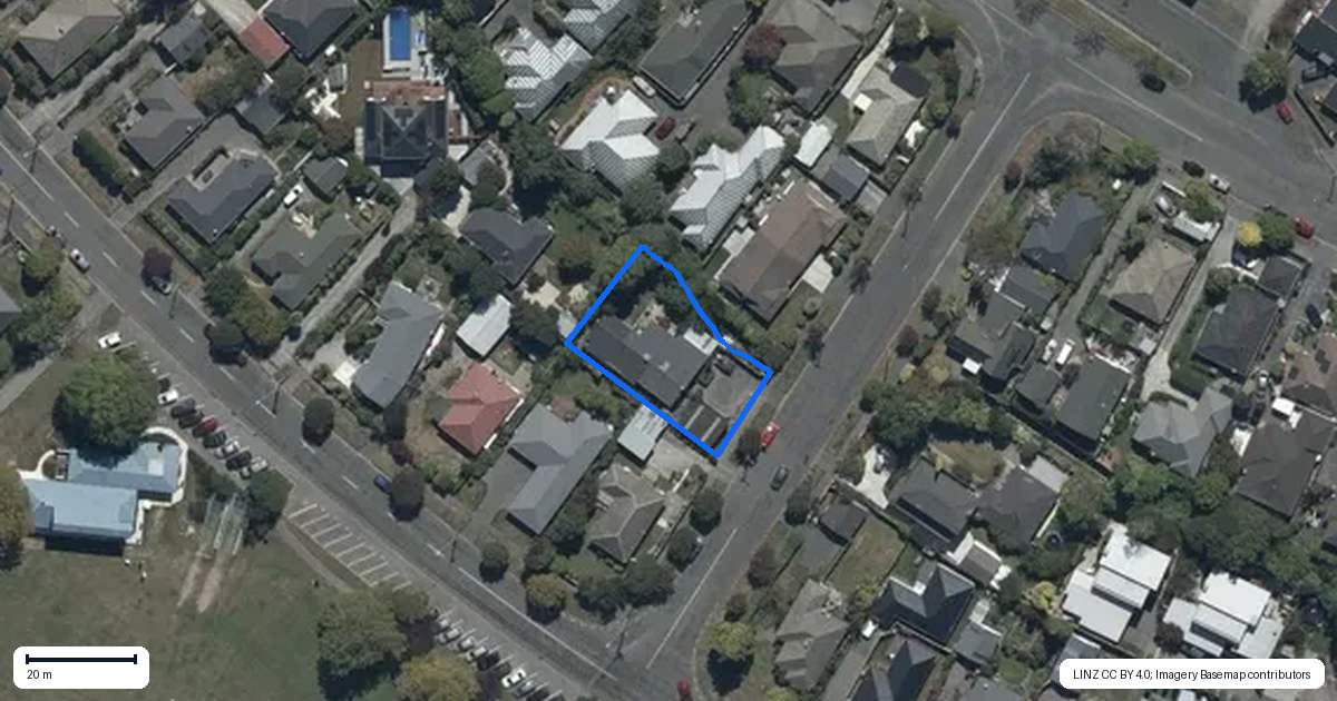 Property context map for 1 Blanch Street, Papanui, Christchurch
