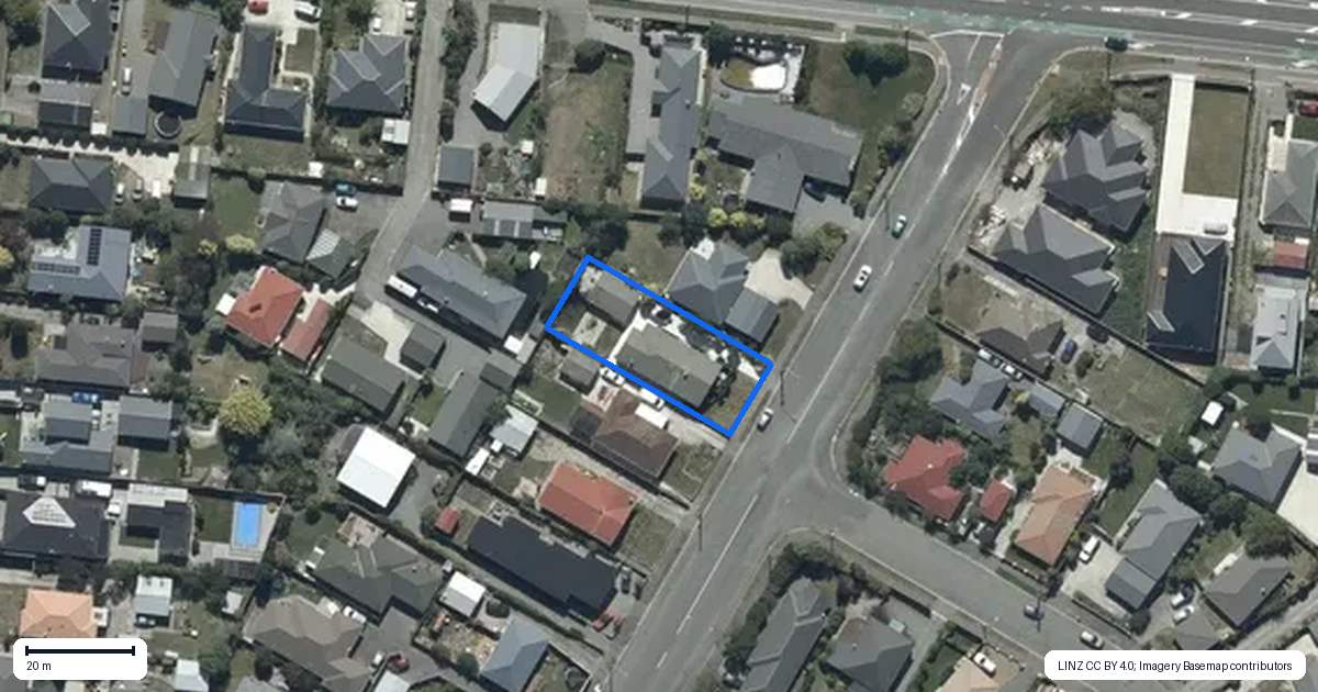 Property context map for 115 Bassett Street, Burwood, Christchurch