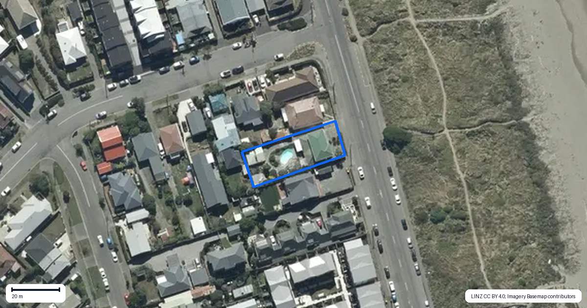 Property context map for 175 Marine Parade, New Brighton, Christchurch