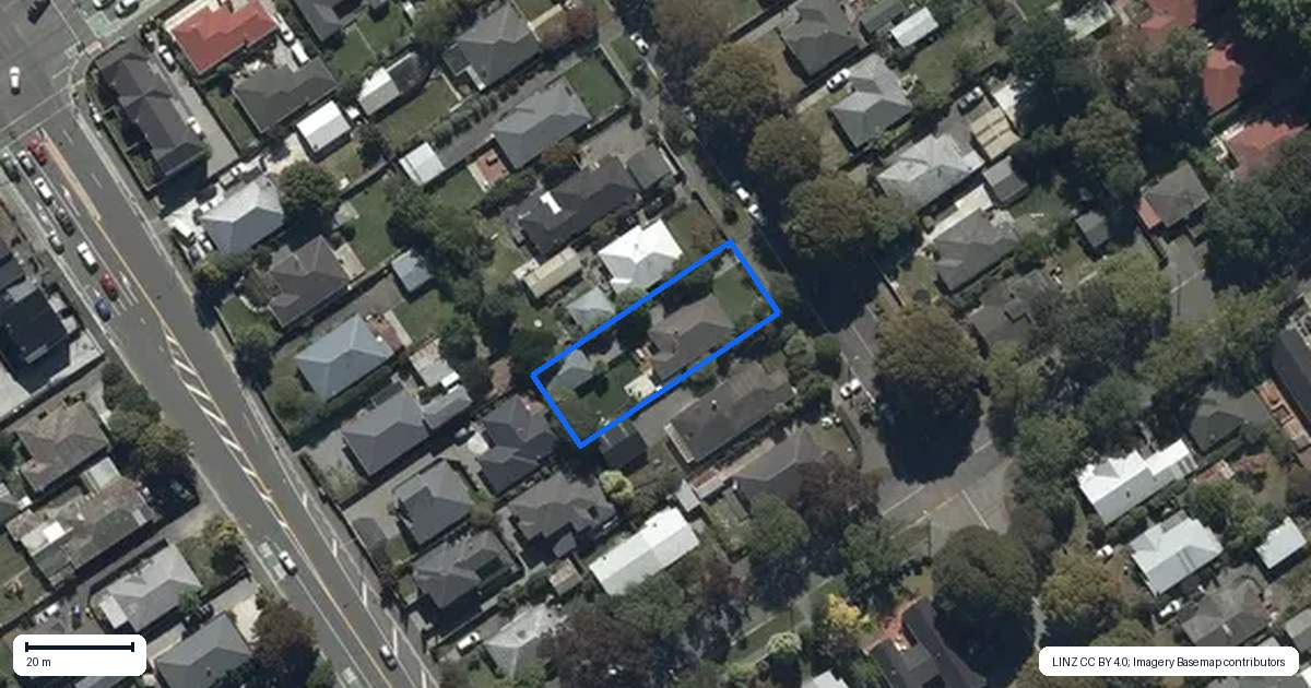 Property context map for 135 Mersey Street, St Albans, Christchurch