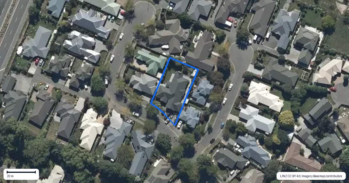 Property context map for 12 Chesterfield Mews, Russley, Christchurch
