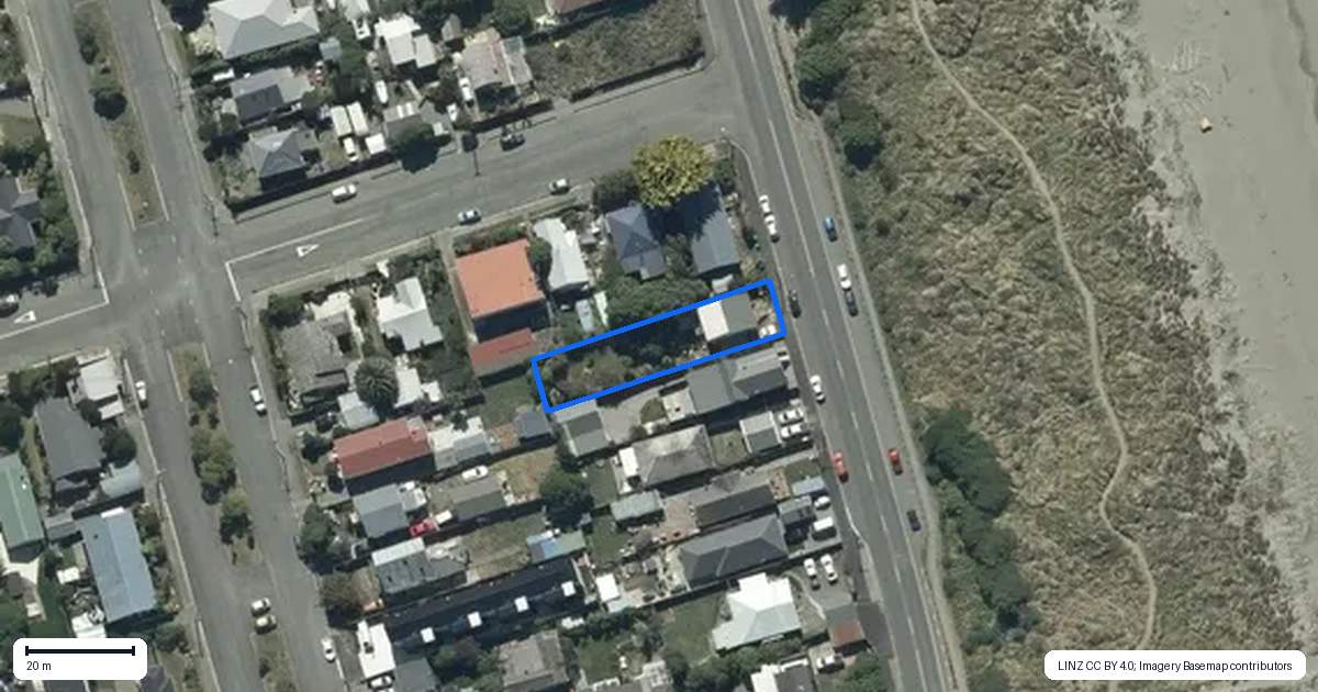 Property context map for 278 Marine Parade, New Brighton, Christchurch