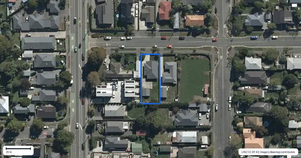 Property context map for 8 Warden Street, Richmond, Christchurch