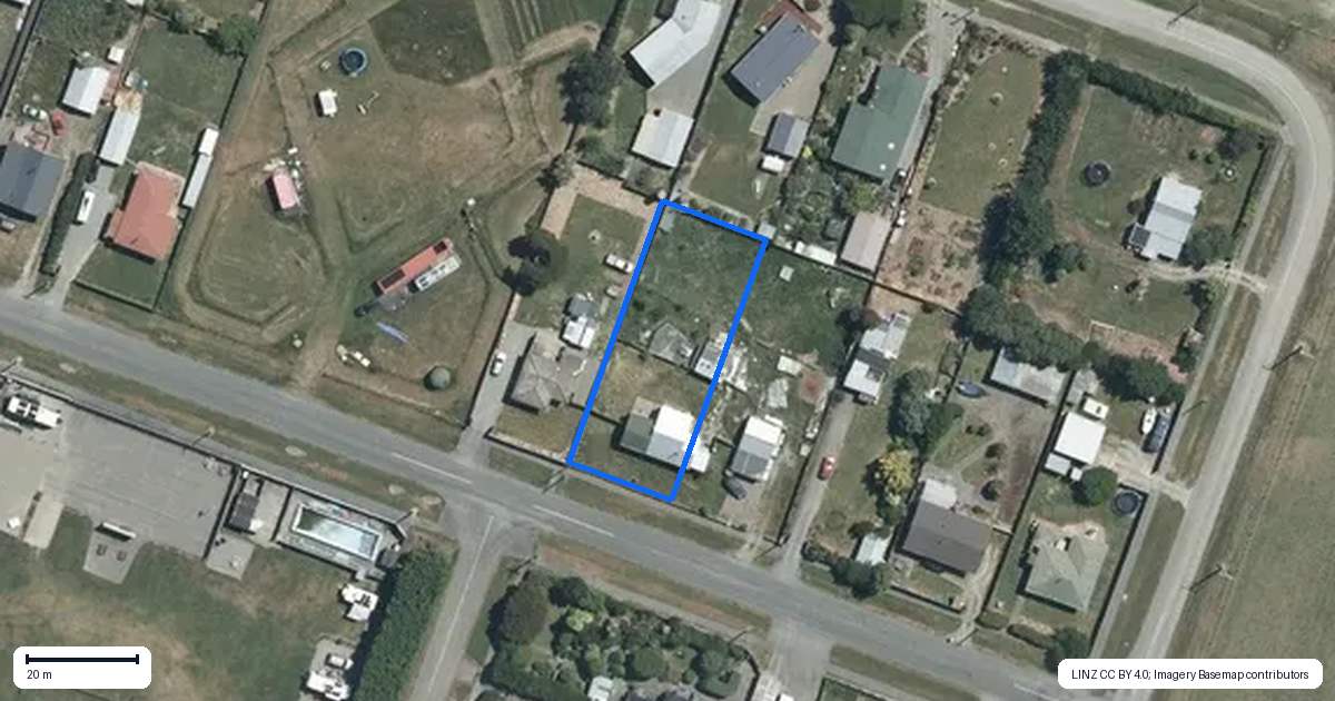 Property context map for 104 King Street, Pareora