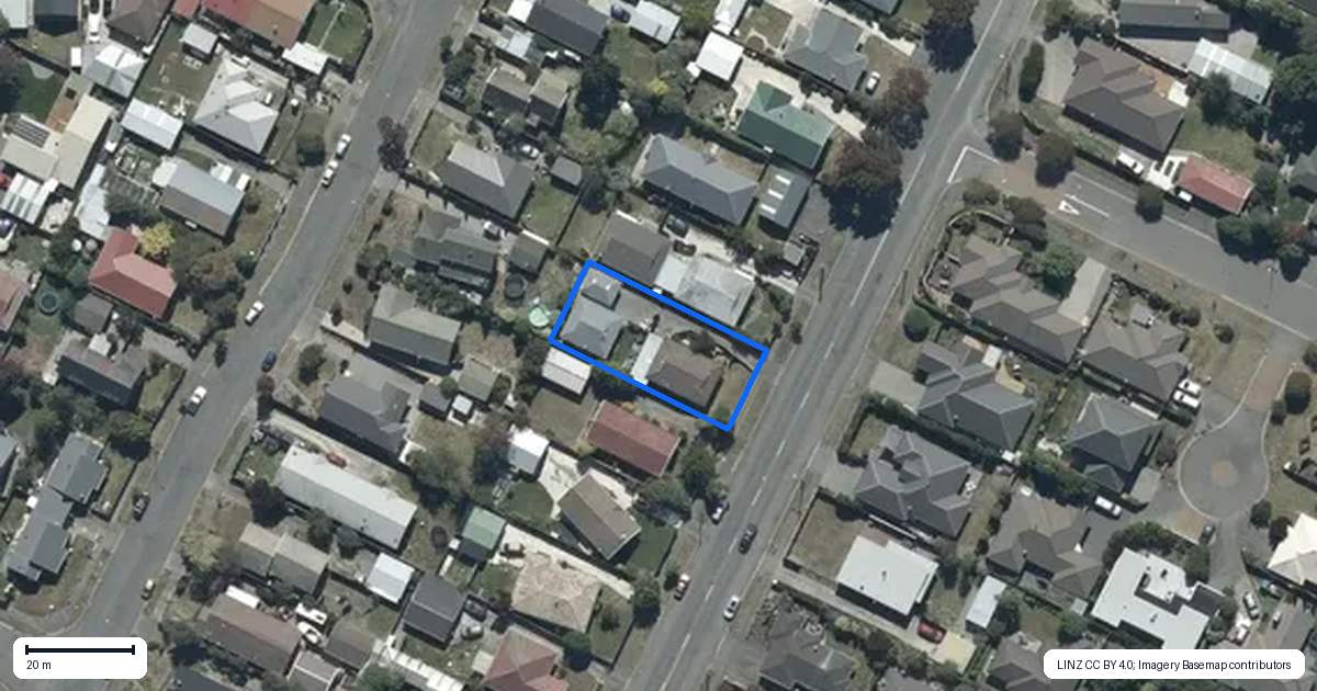 Property context map for 2/58 Inwoods Road, Parklands, Christchurch