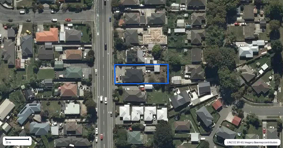 Property context map for 242 Hills Road, Mairehau, Christchurch