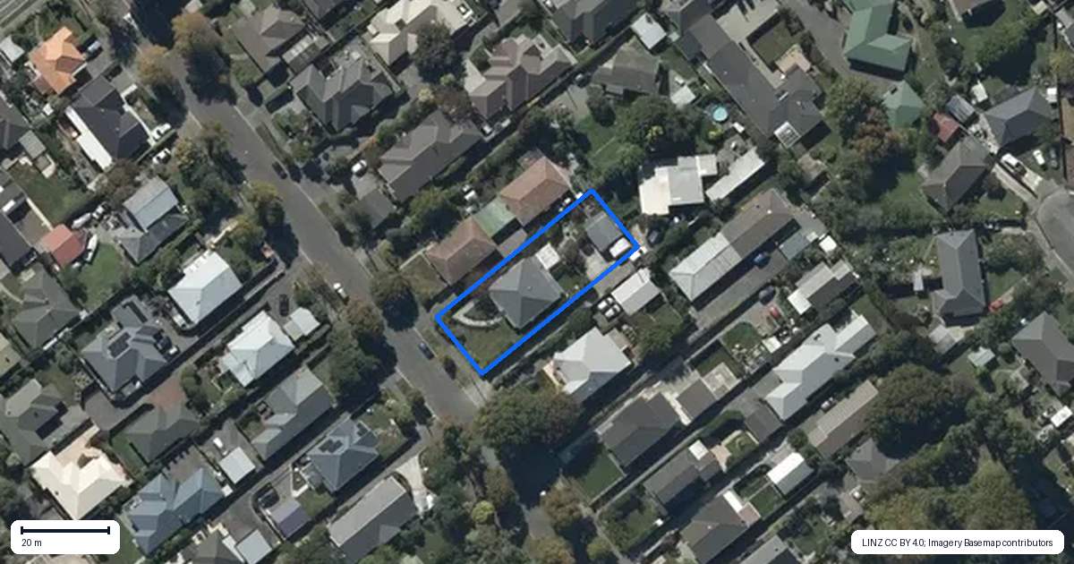 Property context map for 25 Tainui Street, Somerfield, Christchurch