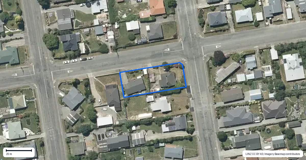 Property context map for 20 Godley Street, Temuka