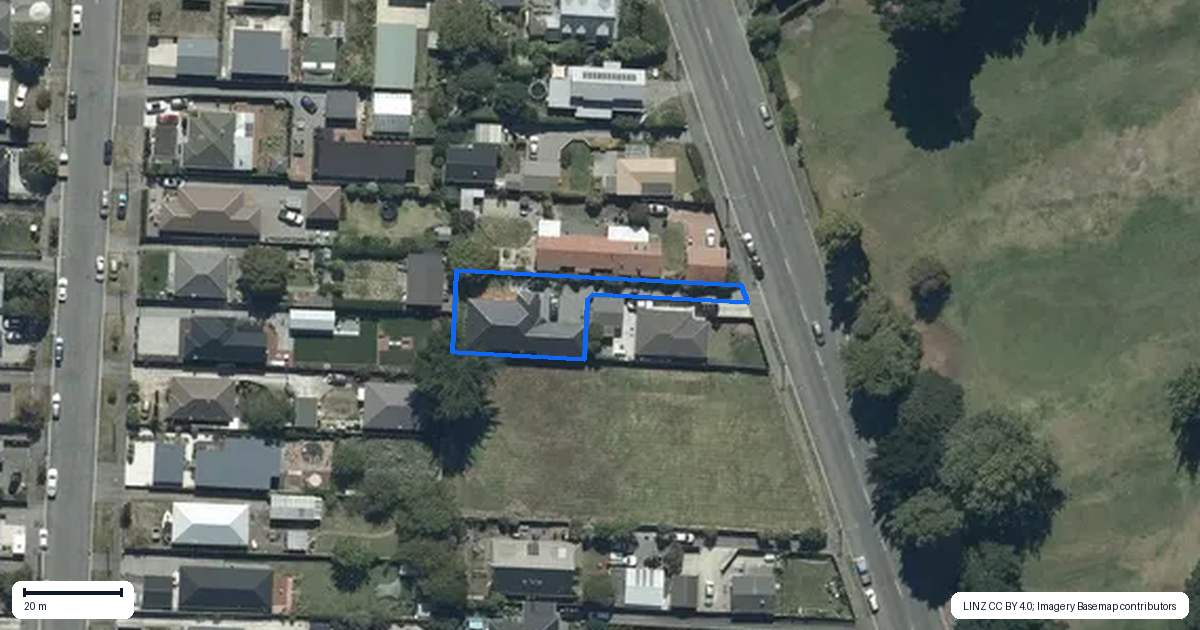 Property context map for 198 Keyes Road, New Brighton, Christchurch