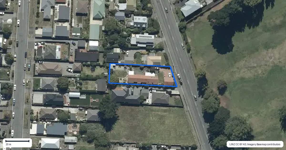 Property context map for 196 Keyes Road, New Brighton, Christchurch