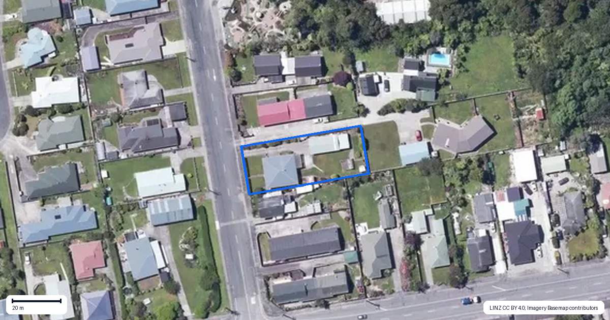Property context map for 45 Domett Street, Westport