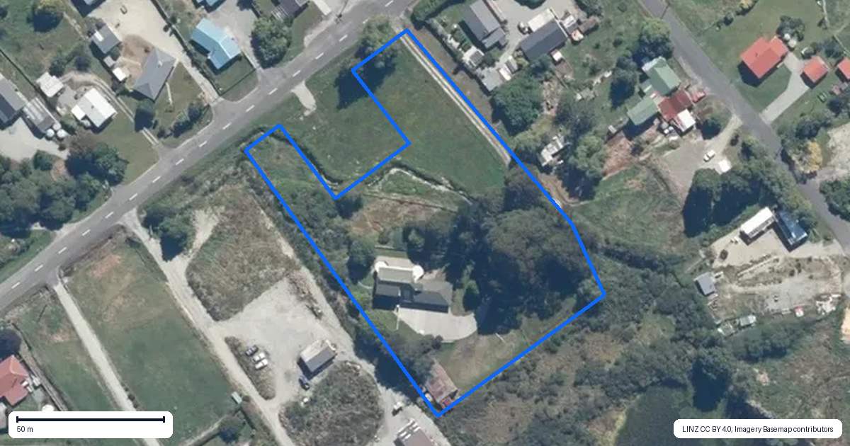 Property context map for 321 Woodstock-Rimu Road, Ruatapu