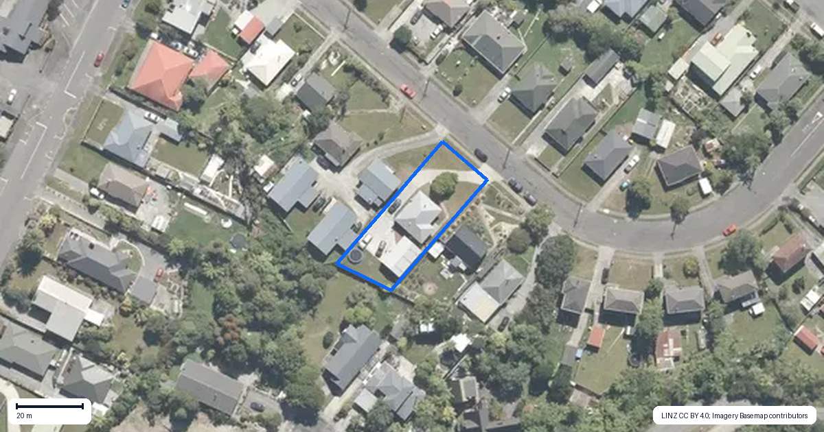 Property context map for 16 Masters Street, Greymouth