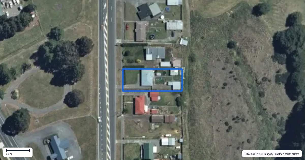 Property context map for 7 State Highway 1, Waiouru