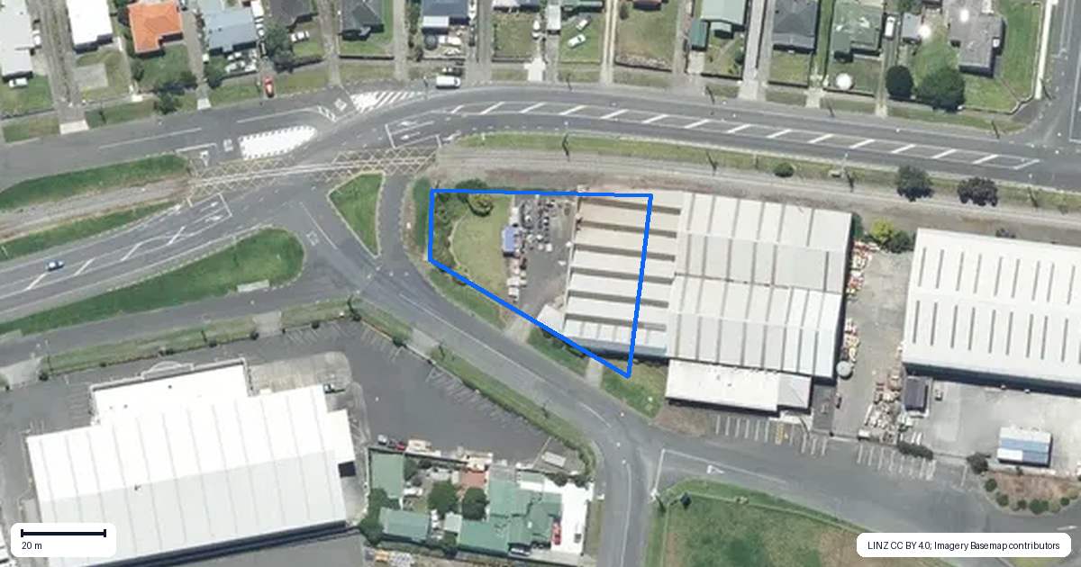Property context map for 1 Imlay Place, Castlecliff, Whanganui