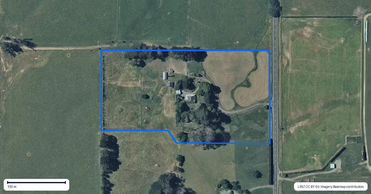 Property context map for 2204 Cheltenham Hunterville Road, Beaconsfield, Feilding