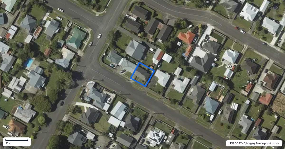 Property context map for 1B Middlesex Street, Levin