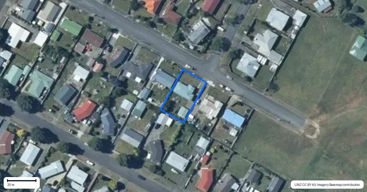 Property context map for 16 Beatty Street, Levin