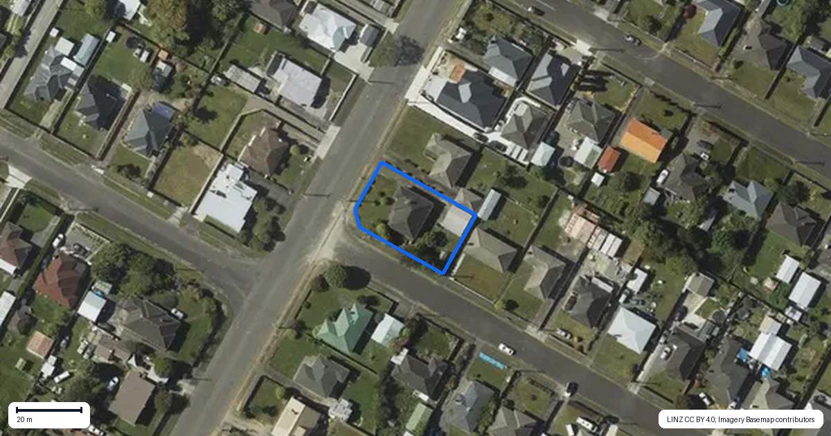 Property context map for 20 Winchester Street, Levin