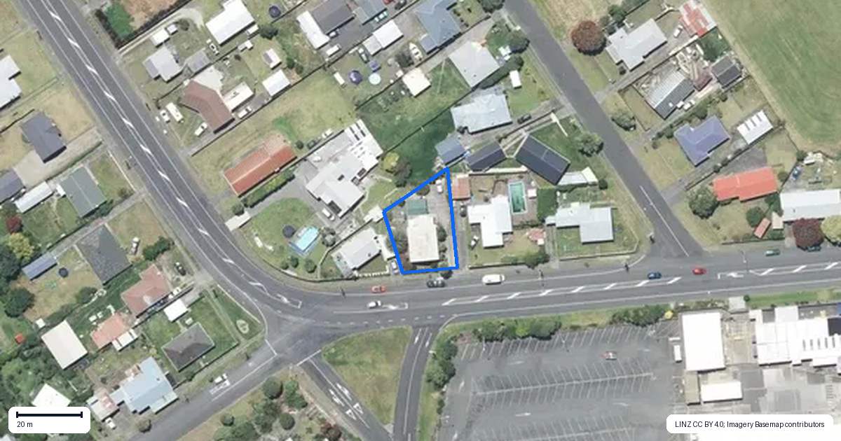 Property context map for 18 Bryce Street, Castlecliff, Whanganui