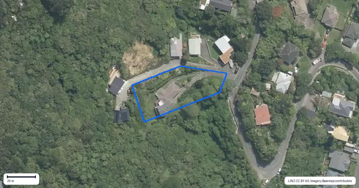 Property context map for 67 Chamberlain Road, Karori, Wellington