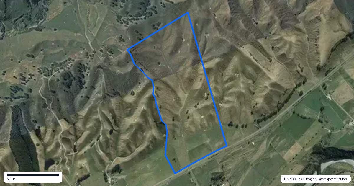 Property context map for 5373 State Highway 1, Ohingaiti, Kimbolton
