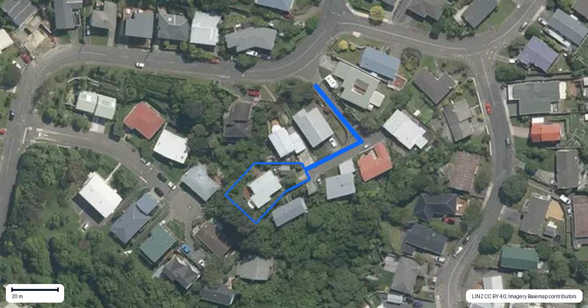 Property context map for 11 Kau Kau Way, Ngaio, Wellington