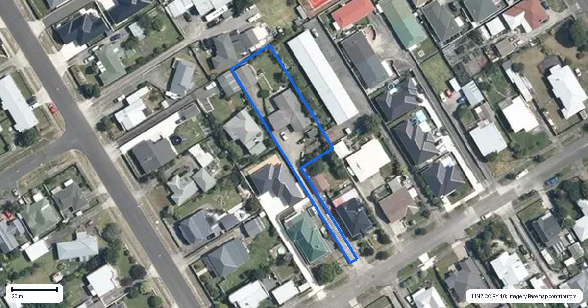 Property context map for 20 Monckton Street, Feilding