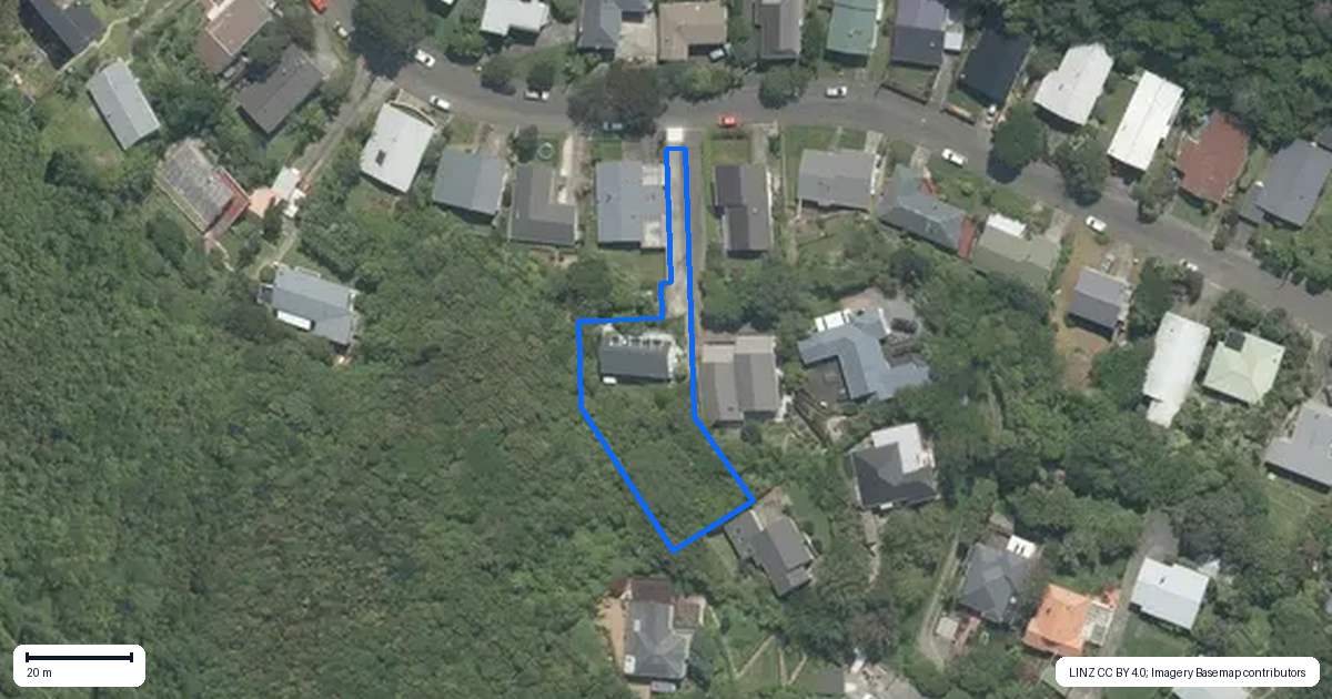Property context map for 105 Awarua Street, Ngaio, Wellington