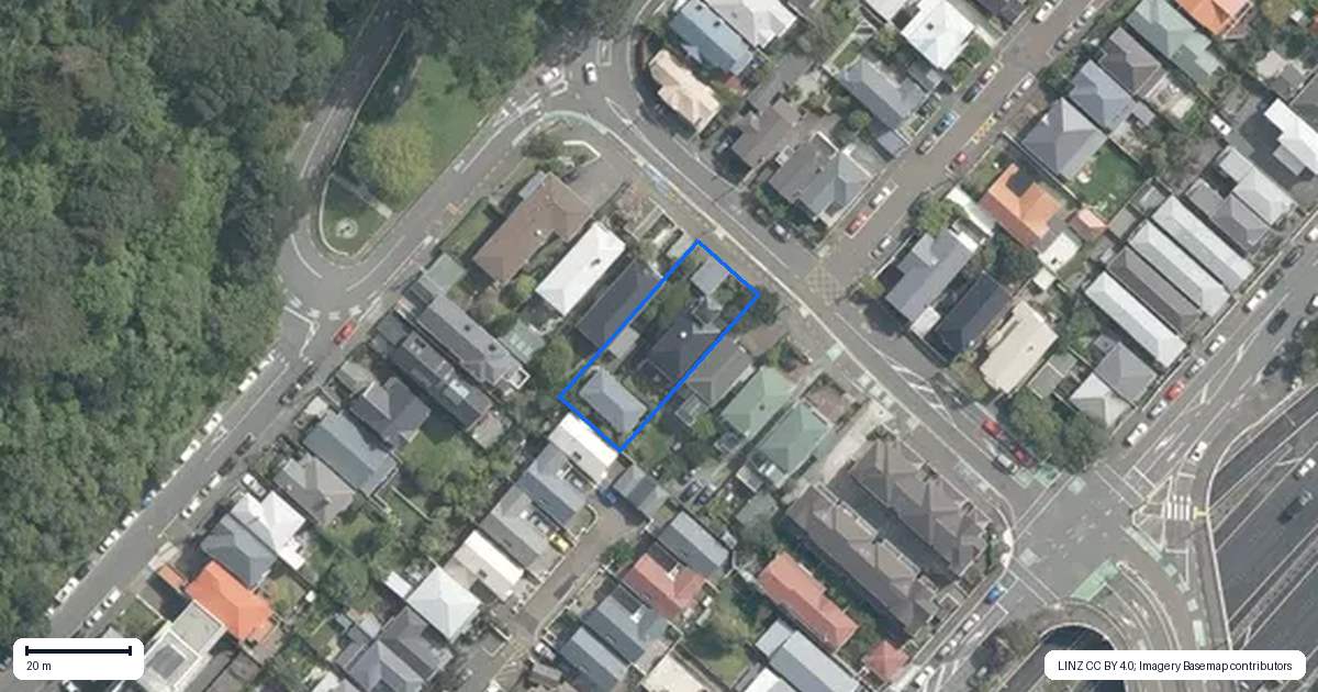 Property context map for 13 Park Street, Thorndon, Wellington