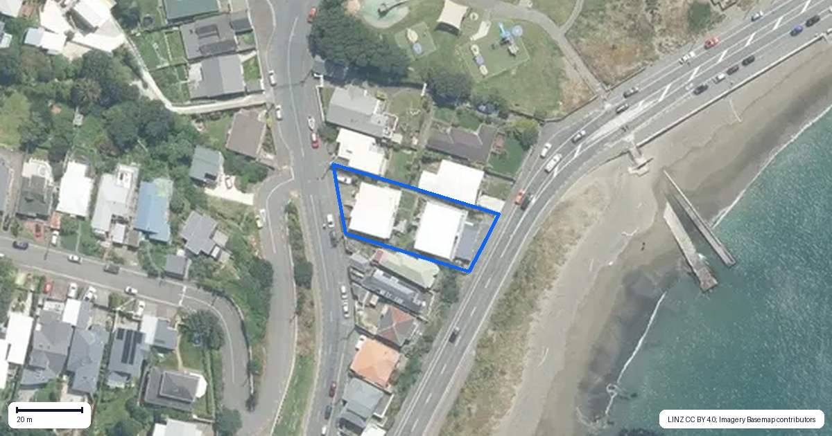 Property context map for 278 The Esplanade, Island Bay, Wellington