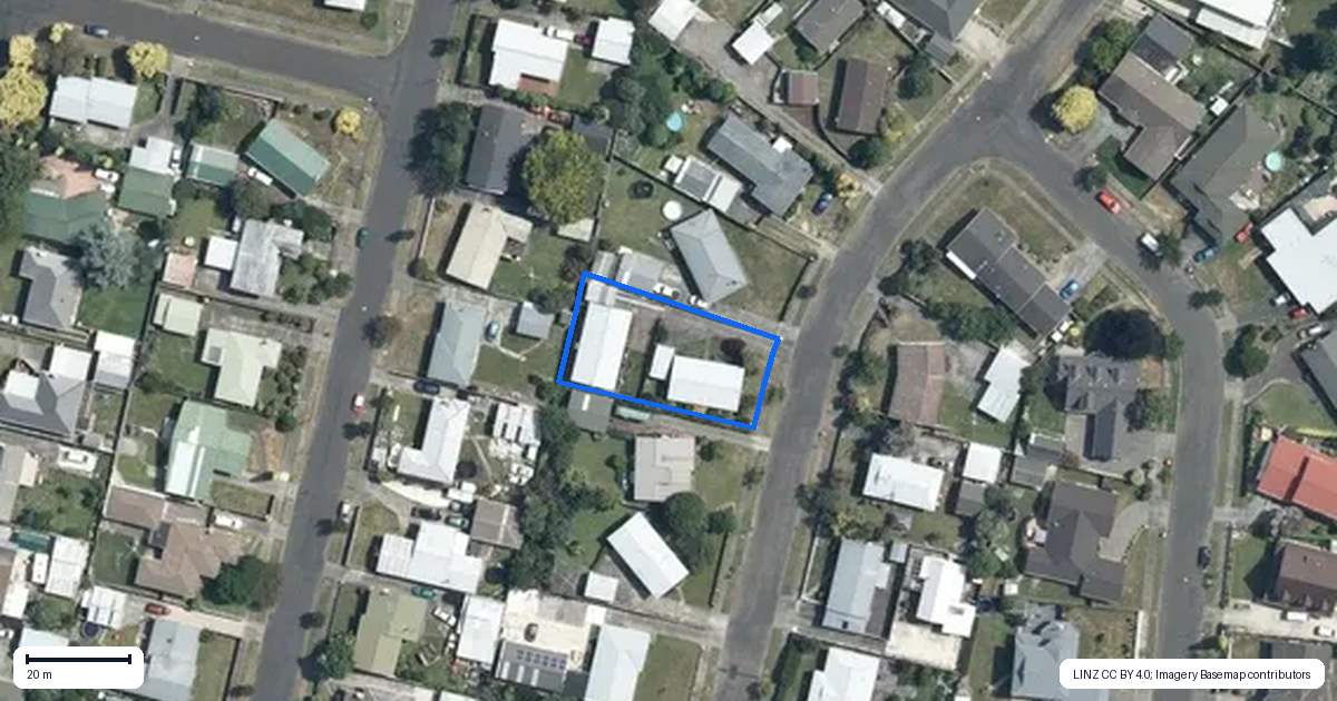 Property context map for 20A Caroline Drive, Feilding
